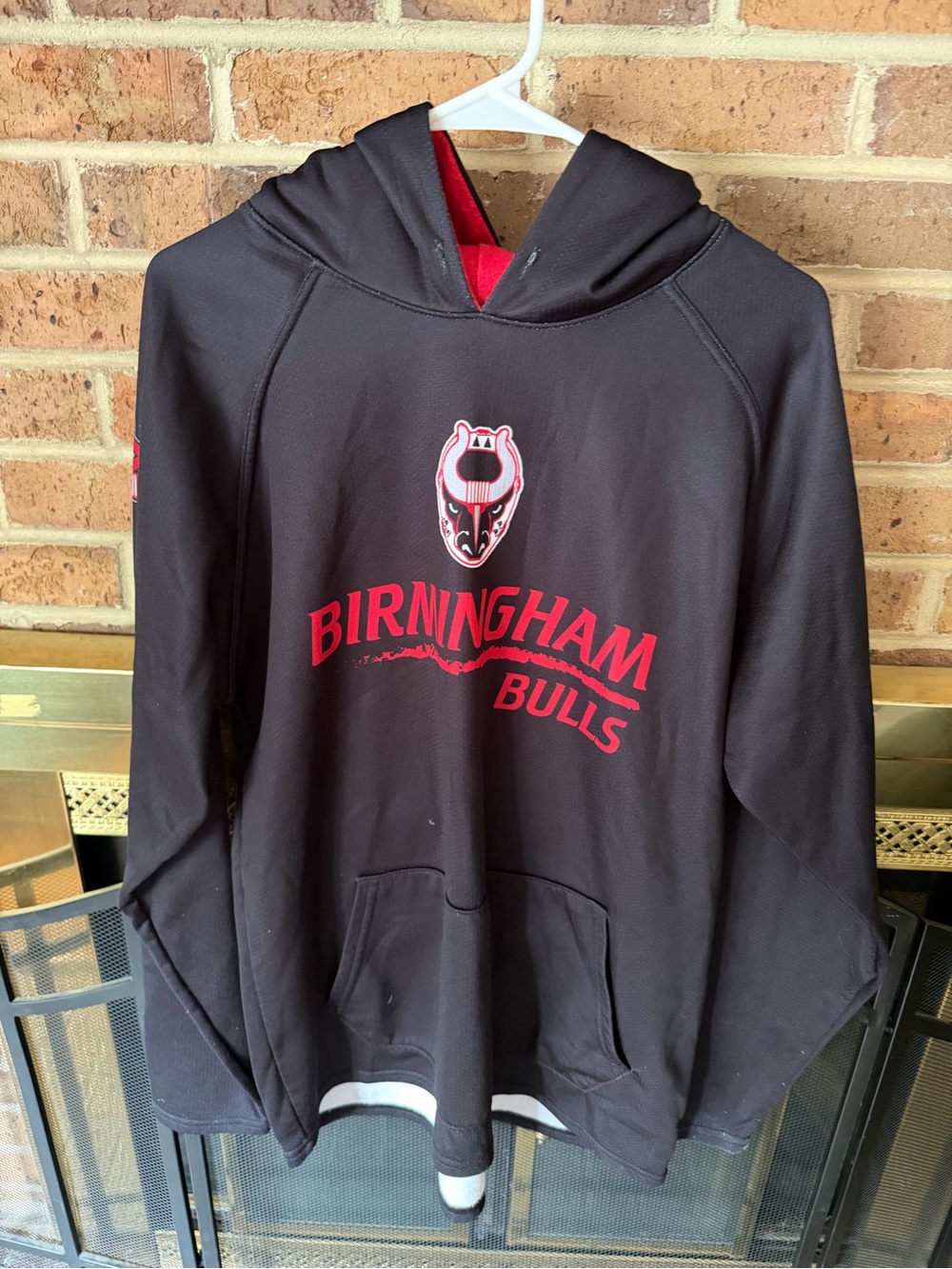 Birmingham Bulls Black Pullover Hoodie with Red Logo